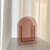 Décoration géométrique moderne Ins Design Home Art avec vase en pierre de fleurs en acrylique transparent pour collocation de salle de séjour à la maison douce