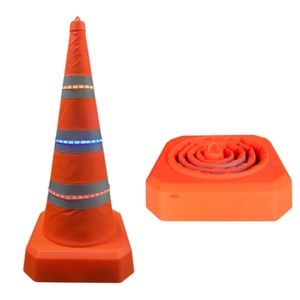 Araç üstü trafik acil uyarı trafik uyarısı için taşınabilir katlanır teleskopik trafik konisi yansıtıcı üçgen koni - Product Image 3