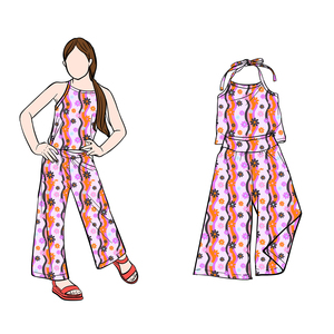 Conjunto de Pantalones y Top con Tirantes Ajustables B7 para Niñas, Color Sólido, Cómodo y Transpirable, Ropa de Bebé de Algodón - Product Image 5