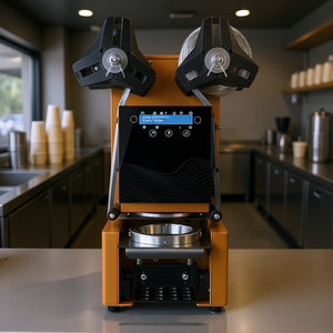 Máquina Selladora de Té Eléctrica Totalmente Automática de 90/95 mm con Panel LCD de Control Digital para Sellado Térmico de Té de Burbujas - Product Image 2