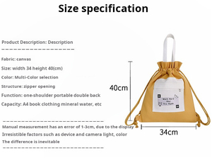Promotion Custom Logo Drawstring Satchel Tutorial Canvas <b>School</b> Korean Style Fashion <b>Handbag</b> Shoulder Bag - Product Image 2
