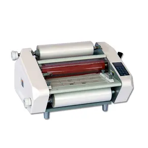 Huanda Mesin Laminator Rol 13 Inci HD-FM350, Mesin Laminasi Gulung Panas Dingin Ukuran A3 Kantor Sekolah Menggunakan Mesin Laminasi Termal