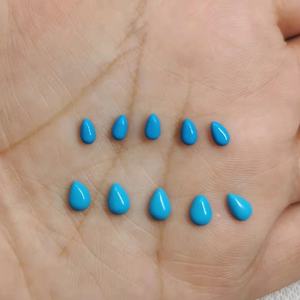 3X4 3X5 4X6 6X8Mm Peren Vorm Water Druppel Vorm Puur Blauw <span class=keywords><strong>Turquoise</strong></span> Steen Plat Rug Cabochons Kralen Voor Diy Sieraden Bevindingen - Product Image 6