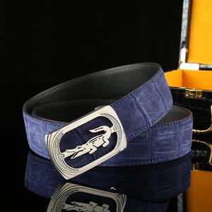 เข็มขัดหนังจระเข้สำหรับผู้ชาย หัวเข็มขัดเหล็ก ดีไซน์หรูหราสำหรับธุรกิจและพักผ่อน น้ำหนักเบาและทนทาน ขายส่งจากผู้ผลิต - Product Image 4