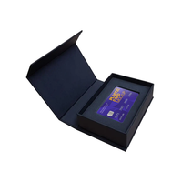 Logotipo personalizado impreso en forma de libro VIP crédito tarjeta de visita Cajas de Regalo Clamshell Cierre magnético revestimiento UV manejo en relieve