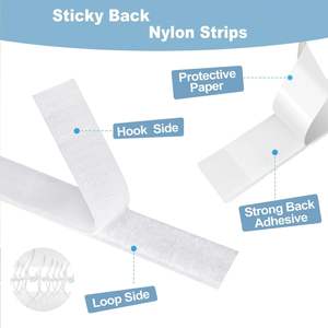無料サンプルマルチサイズストレッチソフト自己接着ラウンド両面フックループテープ生地ファスナーストラップロールテープ - Product Image 3