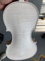 Violon blanc 4/4, fait à la main, son agréable, cordes, instrument, prix de gros, épicéa massif, fond en érable flammé