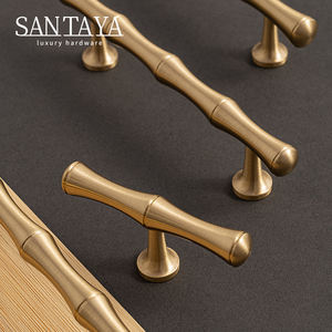 Yikang moderne solide bambou tirer laiton acrylique brossé poignée pour armoires de cuisine armoire tiroirs chambre extérieur extérieur - Product Image 4