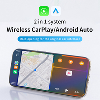 Adaptateur CarPlay sans fil USB 2025 Mini Portable en alliage d'aluminium avec design miroir, compatible iPhone 6 iOS 10+ et Android 11+ d'origine