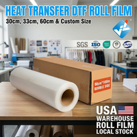 Rouleau de film pour imprimante DTF Xp600 I3200 à motif Jour National, 21cm 30cm 33cm 42cm 45cm, film de transfert thermique DTF en rouleau d'usine
