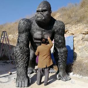 Escultura de Animal de simulación de fibra de vidrio, grande, personalizada de fábrica, <span class=keywords><strong>King</strong></span> <span class=keywords><strong>Kong</strong></span>, para decoración al aire libre, Parque divertido - Product Image 6