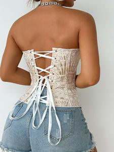 مشد نسائي مثير مشد بطبعة أزهار عتيق مشد علوي برباط مشد مشد مشد دورادو دي موجر بلوزات - Product Image 6