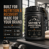 Poudre de protéines de lactosérum personnalisée pour adultes, marque privée, nutrition sportive, supplément de récupération musculaire, OEM ODM, vente en gros, approvisionnement mondial