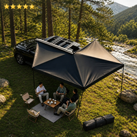 270 °   Auvent latéral de voiture avec boîtier en aluminium, LED intégrées, étanche, pour SUV, camping, voyage en extérieur et tout-terrain
