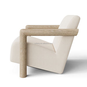 كراسي غرفة المعيشة بتصميم جديد من فيرلي، إطار من خشب البلوط الصلب بتصميم عتيق، كرسي استرخاء بمسند ذراعين مع وسادة ظهر قابلة للإمالة مريحة - Product Image 3