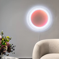 Lampe murale LED créative Pleine Lune avec télécommande, rendu des couleurs automatique, intensité réglable, design moderne pour chambre et salon