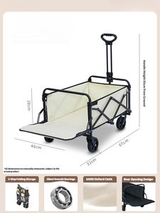 Beijicat zware plooibare all-terrain kar, OEM optie, draagbare rolcontainer, staal, Oxford, vier wielen, oranje, voor kamperen - Product Image 5
