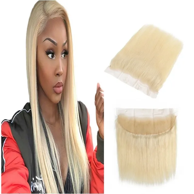 Hot Selling 613 Blonde Virgin Brazilian Human hair Transparent Thin Swiss HD Lace 13x4 Cuticle Aligned Frontal Wholesale