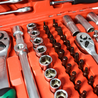 Ensemble d'outils de réparation automobile de 216 pièces, comprenant des clés, des douilles et des embouts ; un ensemble très vendu