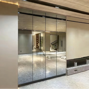 Tủ quần áo âm tường phòng ngủ, cửa trượt, thiết kế hiện đại với cửa kính khói, tủ quần áo walk-in, cửa giấu kín. - Product Image 5