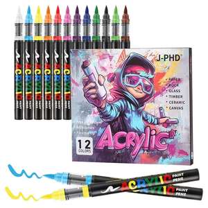 Omkeerbare Tips Waterverf Pen Set 36 Medium Textielverf Markers voor Textiel Tekenen Kunstbenodigdheden - Product Image 3