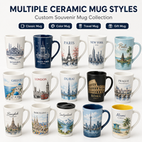Maßgefertigtes Ottoman Blau-Weiß Linienkunst Istanbul Souvenir Tassen-Geschenkset Galata-Turm Bosporus Keramik Bone China Auslaufsichere Tasse