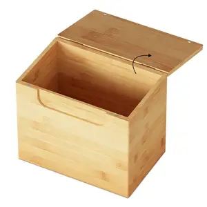 环保竹木洗衣房家用柔软剂床单分配器收纳盒，用于带可旋转盖的农舍装饰