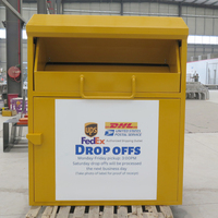 Contenedor de Donación de Ropa Personalizado de Fábrica, Contenedor de Reciclaje de Acero, Acero de Calibre 16, Contenedor de Donación de Ropa Usada