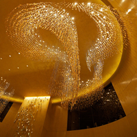 Lustre en verre soufflé à la main, grande feuille d'ambre personnalisée, luminaire suspendu artistique incurvé pour hall d'hôtel, salle de banquet, usage commercial
