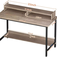 Bureau d'ordinateur en bois de 32 pouces avec support pour écran pour le jeu, l'écriture, les études, poste de travail informatique, table d'ordinateur pour le bureau à domicile