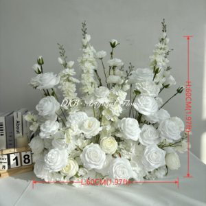 Decoración de Flores Artificiales Blancas de Lujo de 2.5 Pies de Altura para el Pasillo de Boda - Product Image 3