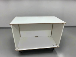 Chariot en bois moderne personnalisable Snack-Bar portable pour la restauration extérieure du parc de l'hôtel Mobilier commercial au design unique de panneaux de bois - Product Image 4