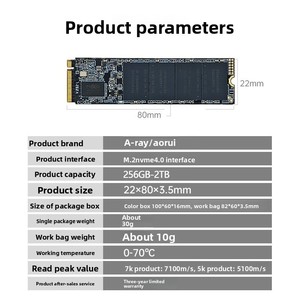 Glorexon NVMe 4.0 M.2 SSD 512 ГБ/2 ТБ/1 ТБ, внутренний накопитель для ноутбуков, интерфейс PCIe, скорость чтения 7100 МС, скорость записи 6600 МС - Product Image 2