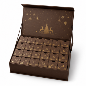 Scatola Calendario dell'Avvento in Cartone Rigido FSC per Alimenti, Scatola Regalo Personalizzata per <span class=keywords><strong>Cioccolatini</strong></span> e Caramelle Natalizie con Chiusura Magnetica, Confezione in Carta - Product Image 1