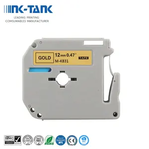 INK-TANK 12mm Compatible M-K831 MK 831 MK831 MK-831 M-K731 MK 731 P-Touch Label Cartridge Ribbon Tape for Brother PT-65 Printer