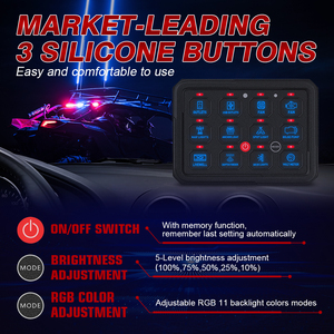 App Control 12 Gang RGB LED Offroad Switch Panel para Jeep 4x4 <span class=keywords><strong>12V</strong></span> Impermeable Bajo MOQ Disponible Car Switch Panel - Product Image 2
