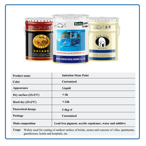 สีที่แตกต่างกันผลหินพื้นผิวผนังสีสเปรย์ที่ใช้สำหรับผนังอิฐซีเมนต์,โฟม,ยิปซั่ม,แผ่นอลูมิเนียม,แก้ว - Product Image 5