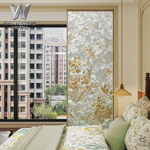 Paravent artistique en verre émaillé fait main sur mesure, du sol au <span class=keywords><strong>plafond</strong></span>, avec cadre métallique pour projets de design d'hôtels, villas et clubs - Product Image 1