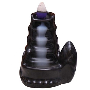 Popolare piccola porcellana nera cono profumo bruciatore di <span class=keywords><strong>incenso</strong></span> per bastoncini di <span class=keywords><strong>incenso</strong></span> uso domestico - Product Image 2