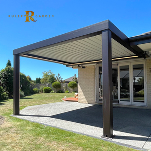 Toldo de parasol fijo independiente, cubierta de jardín motorizada impermeable, toldo de aluminio eléctrico, pérgolas, techo de terraza - Product Image 1
