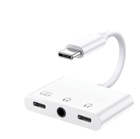 Multifunktionales Schnellladekabel 3-in-1 für Computer, OTG-Kabel USB-C auf 3,5mm Klinke, PVC-Ummantelung, Vergoldeter Adapter-Ladegerät