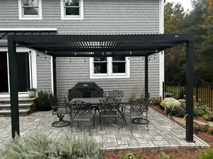 Blackstone 10 'x 10' cortile cortile a prova di pergola esterno 10 Stuks Pagola Pergola Gazebo in alluminio con giardino 5x5