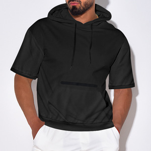 Sudadera Personalizada para Hombre, con Capucha, Verano, Transpirable, Tejido Waffle, Manga Corta, Logotipo Impreso, 200GSM, 100% Poliéster - Product Image 5