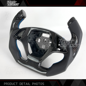 Volant chauffant en fibre de carbone personnalisé de style F1 haute performance pour <span class=keywords><strong>Chevrolet</strong></span> <span class=keywords><strong>Corvette</strong></span> C7 Z06 ZR1 2014-2019 Camaro C6 C8 - Product Image 3