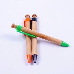Recycled Bamboo Wood Ballpoint Pen Environmentally Friendly Promotional <b>Gifts</b> Customized Logo Retractable Blue/Black Ink - Product Image 2