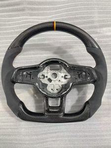   Volante Deportivo de Fibra de Carbono con Alambre Negro y Dorado Forjado <span class=keywords><strong>GTI</strong></span>, Piezas de Mejora Modificadas para Golf MK7 MK8 - Product Image 4