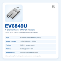 EvolE -100V -6.5A P-Channel Trench MOSFET SMD-0.5 (TO-257) Sakelar Beban Sisi Tinggi Tegangan Tinggi IRF9520N Setara