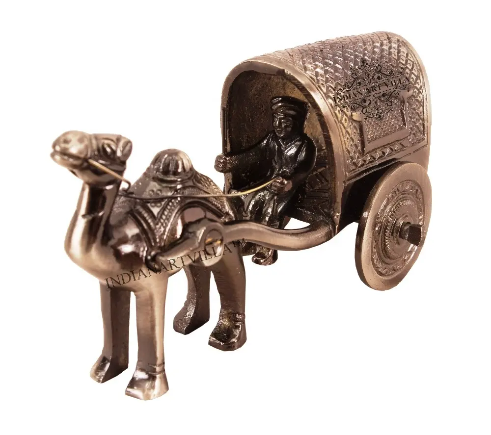 Classic Brass Camel Statue At Wholesale Price Handmade Brass Camel Cart Showpiece Gift Item Decorative Display Piece Supplier