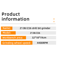 Bonne qualité pour machines-outils cnc haute précision Portable Z13 foret hélicoïdal affûteur foret meuleuse