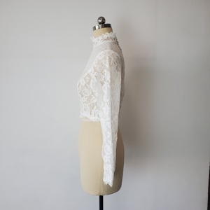 Bolero de malla suave para novia, cuello alto, accesorios de boda, talla personalizada, servicio OEM, modelo FSLJO6, China, venta al por mayor Feishiluo - Product Image 3